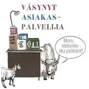 Väsynyt asiakaspalvelija. <em>Tilauskoodi: tyokortit1</em>